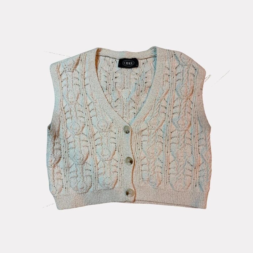 Cider Women's Cream and Grey Vest